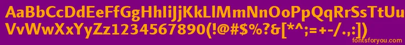 LinotypefinneganExtrabold Font – Orange Fonts on Purple Background