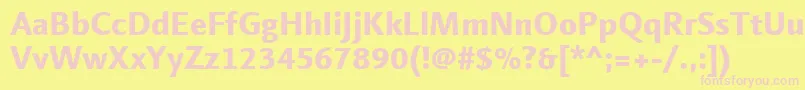 LinotypefinneganExtrabold Font – Pink Fonts on Yellow Background