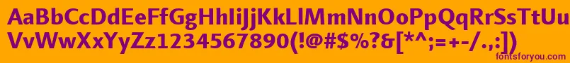 LinotypefinneganExtrabold Font – Purple Fonts on Orange Background