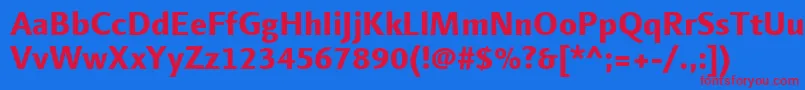 LinotypefinneganExtrabold Font – Red Fonts on Blue Background