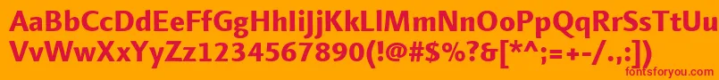 LinotypefinneganExtrabold Font – Red Fonts on Orange Background