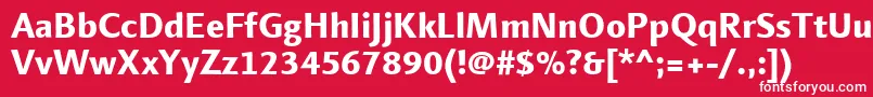 フォントLinotypefinneganExtrabold – 赤い背景に白い文字