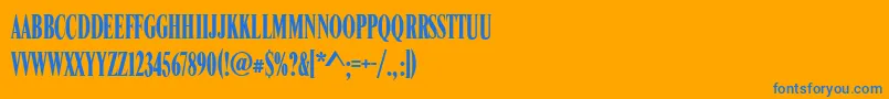 フォントRomanCompressedRegular – オレンジの背景に青い文字