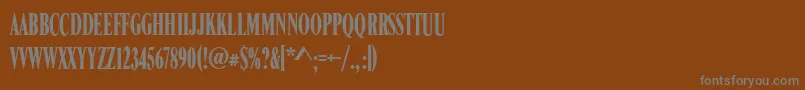 フォントRomanCompressedRegular – 茶色の背景に灰色の文字