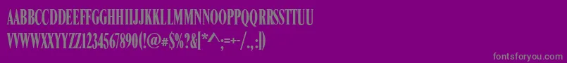 フォントRomanCompressedRegular – 紫の背景に灰色の文字