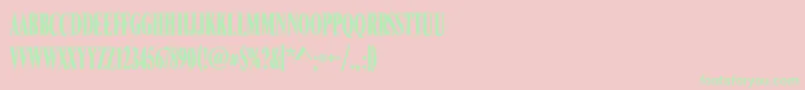 RomanCompressedRegular Font – Green Fonts on Pink Background