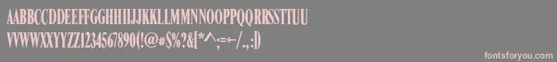 RomanCompressedRegular Font – Pink Fonts on Gray Background
