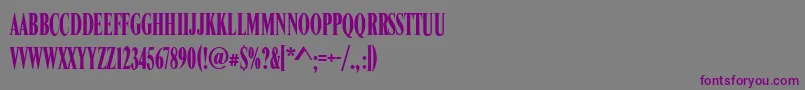 RomanCompressedRegular Font – Purple Fonts on Gray Background