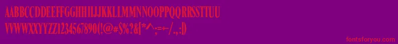 RomanCompressedRegular Font – Red Fonts on Purple Background