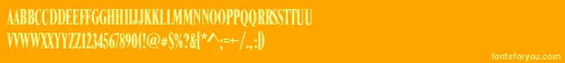 フォントRomanCompressedRegular – オレンジの背景に黄色の文字