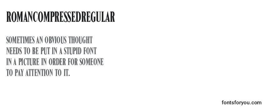 Review of the RomanCompressedRegular Font