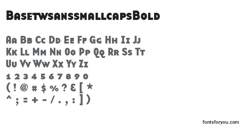 Czcionka BasetwsanssmallcapsBold – alfabet, cyfry, specjalne znaki
