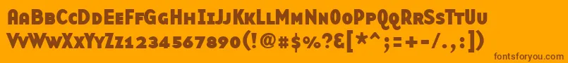 BasetwsanssmallcapsBold-Schriftart – Braune Schriften auf orangefarbenem Hintergrund