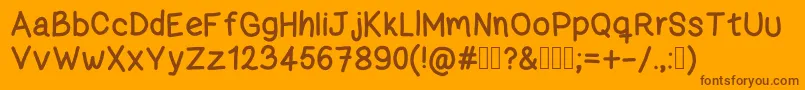Fonte ZamaBold – fontes marrons em um fundo laranja