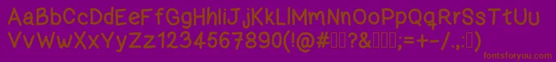 ZamaBold-fontti – ruskeat fontit violetilla taustalla
