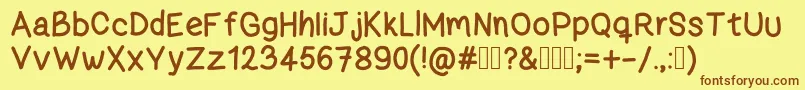 Fonte ZamaBold – fontes marrons em um fundo amarelo