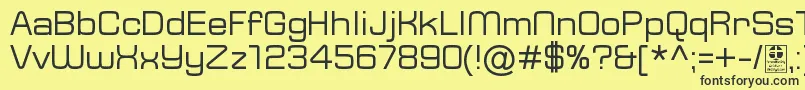 Fonte TypoSquareRegularDemo – fontes pretas em um fundo amarelo