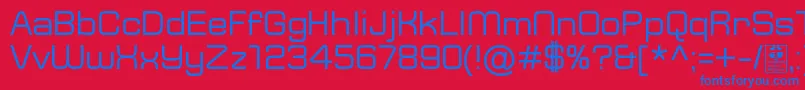 TypoSquareRegularDemo Font – Blue Fonts on Red Background