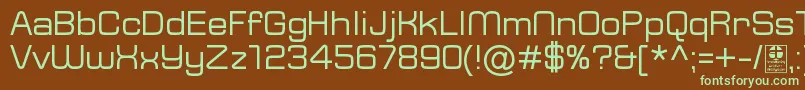 TypoSquareRegularDemo-fontti – vihreät fontit ruskealla taustalla