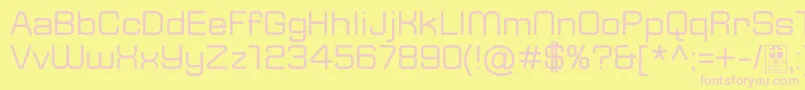 Czcionka TypoSquareRegularDemo – różowe czcionki na żółtym tle