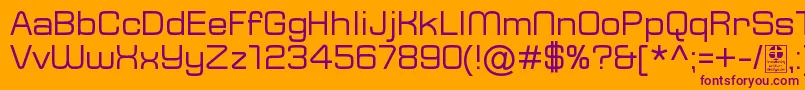 Czcionka TypoSquareRegularDemo – fioletowe czcionki na pomarańczowym tle