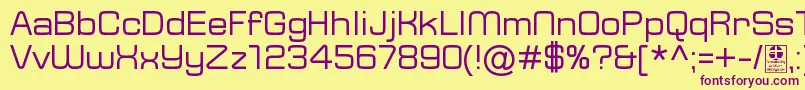 TypoSquareRegularDemo Font – Purple Fonts on Yellow Background