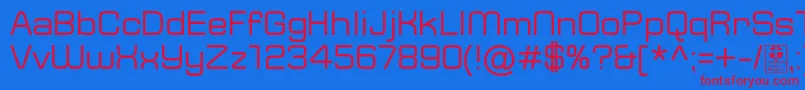 TypoSquareRegularDemo-fontti – punaiset fontit sinisellä taustalla