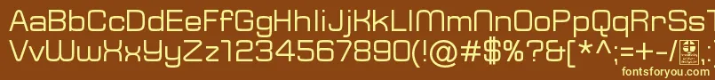 TypoSquareRegularDemo-fontti – keltaiset fontit ruskealla taustalla