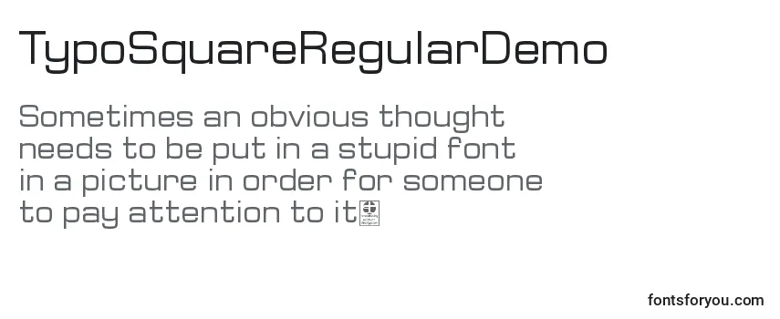 Обзор шрифта TypoSquareRegularDemo