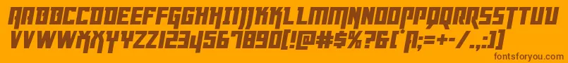 Dangerflightital Font – Brown Fonts on Orange Background