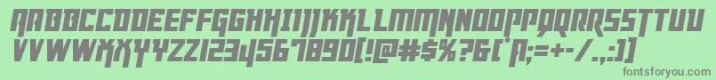 Dangerflightital Font – Gray Fonts on Green Background