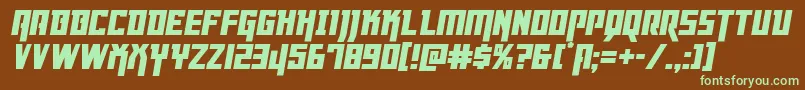 Dangerflightital Font – Green Fonts on Brown Background