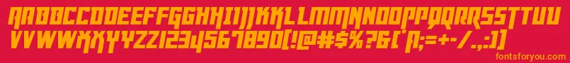 Dangerflightital-fontti – oranssit fontit punaisella taustalla