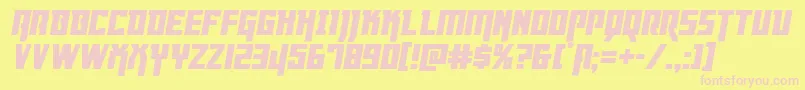 Dangerflightital Font – Pink Fonts on Yellow Background