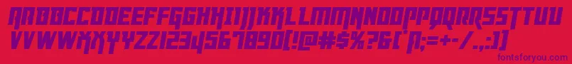 Dangerflightital-fontti – violetit fontit punaisella taustalla
