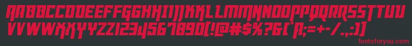Шрифт Dangerflightital – красные шрифты на чёрном фоне
