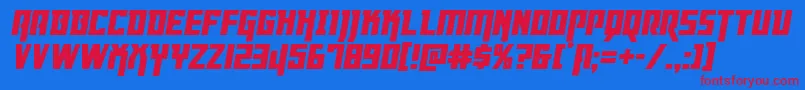 Dangerflightital Font – Red Fonts on Blue Background