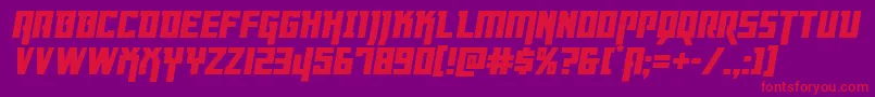 フォントDangerflightital – 紫の背景に赤い文字