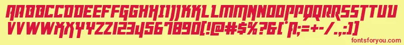 Dangerflightital Font – Red Fonts on Yellow Background