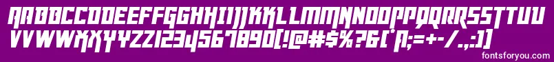 Dangerflightital-Schriftart – Weiße Schriften auf violettem Hintergrund