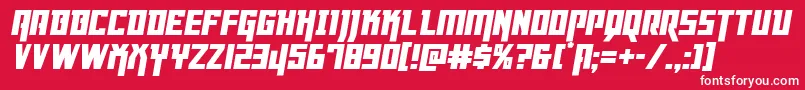 フォントDangerflightital – 赤い背景に白い文字