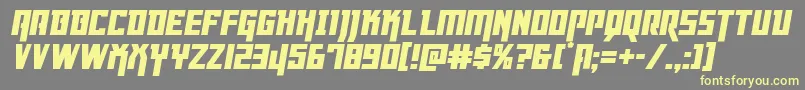 Dangerflightital Font – Yellow Fonts on Gray Background