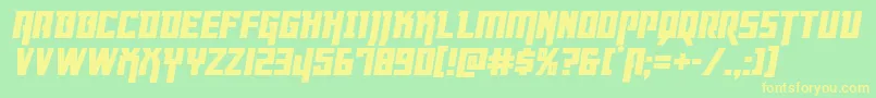 Шрифт Dangerflightital – жёлтые шрифты на зелёном фоне