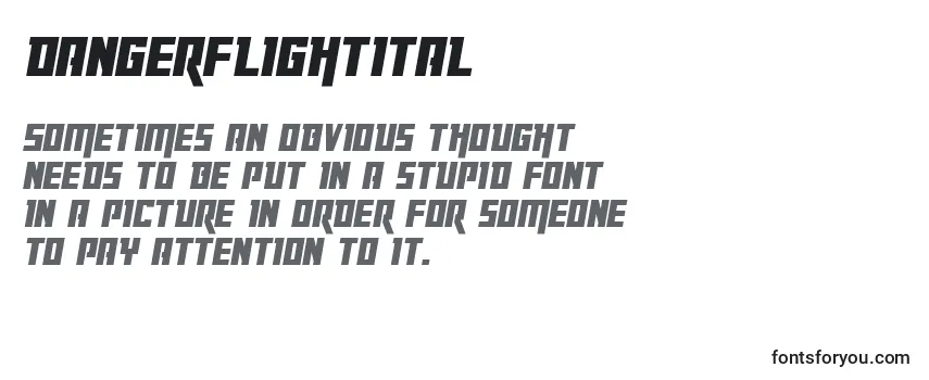 Review of the Dangerflightital Font