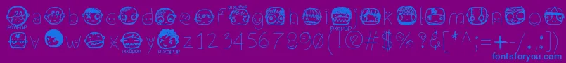 Pixopopconfusion Font – Blue Fonts on Purple Background