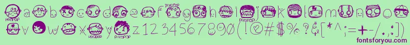 Pixopopconfusion Font – Purple Fonts on Green Background