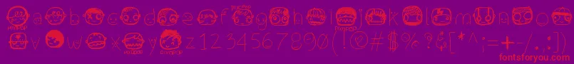 Pixopopconfusion Font – Red Fonts on Purple Background