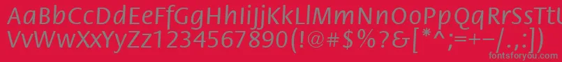 フォントFloriRegular – 赤い背景に灰色の文字