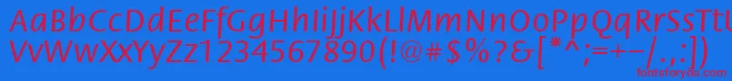 FloriRegular Font – Red Fonts on Blue Background