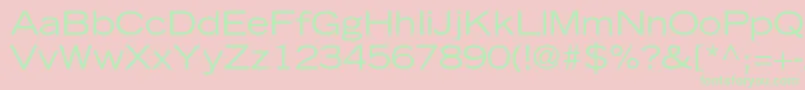 TradegothicltstdExtended-Schriftart – Grüne Schriften auf rosa Hintergrund